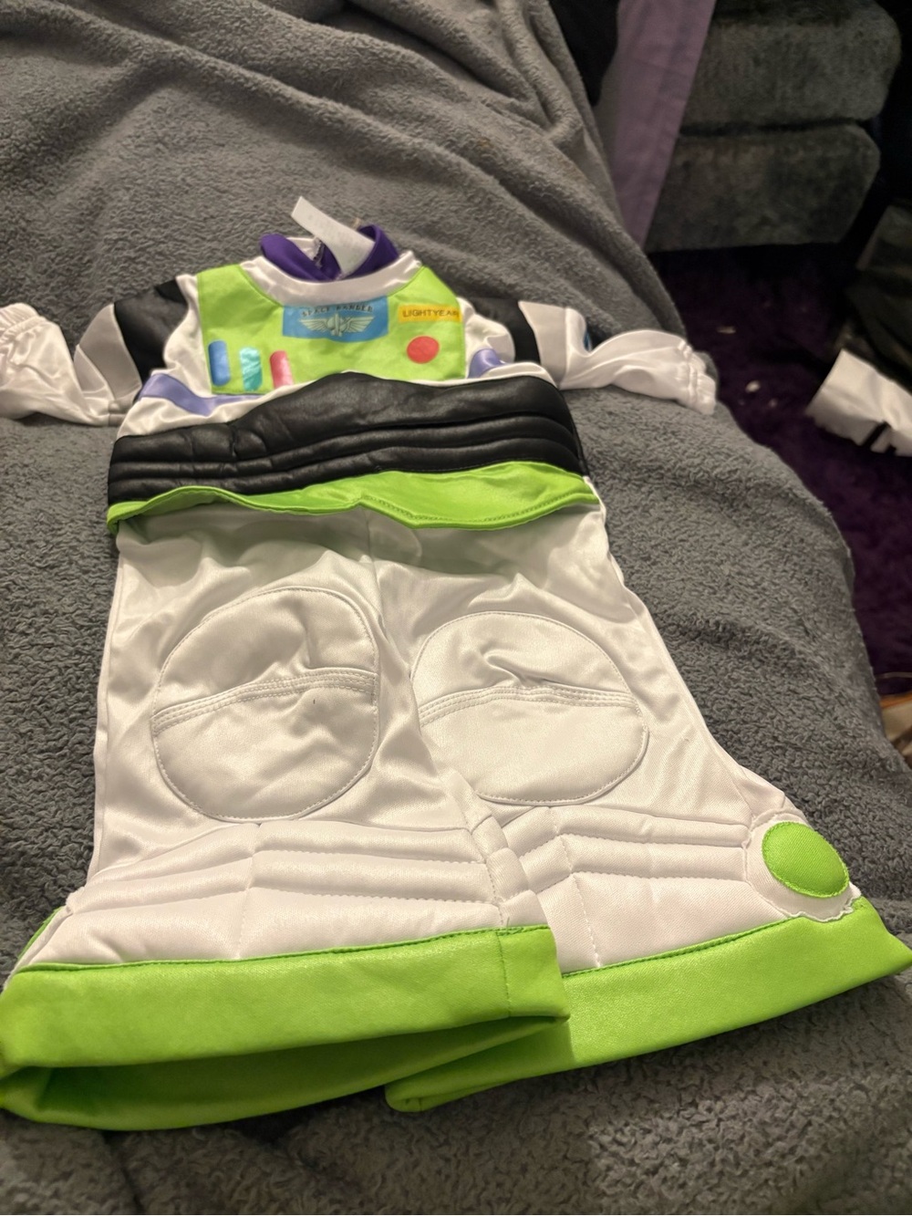 Disney Buzz Lightyear Green, White and Black Space One-Piece Footie